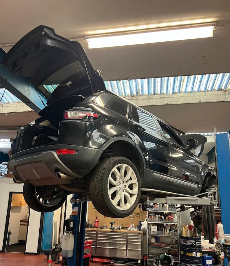 Mechanic working on a car